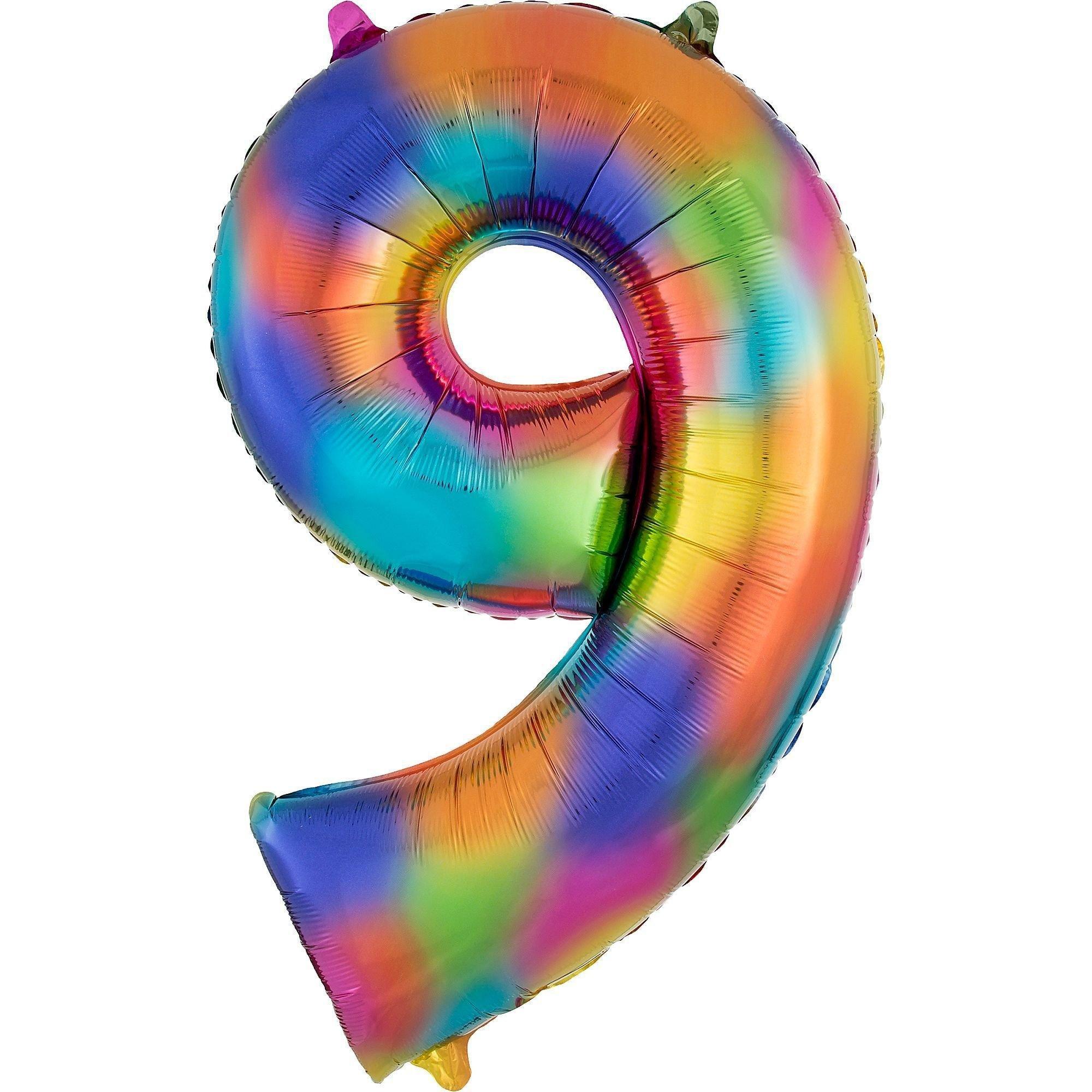 34in Number (0-9) Balloon, Assorted Colors