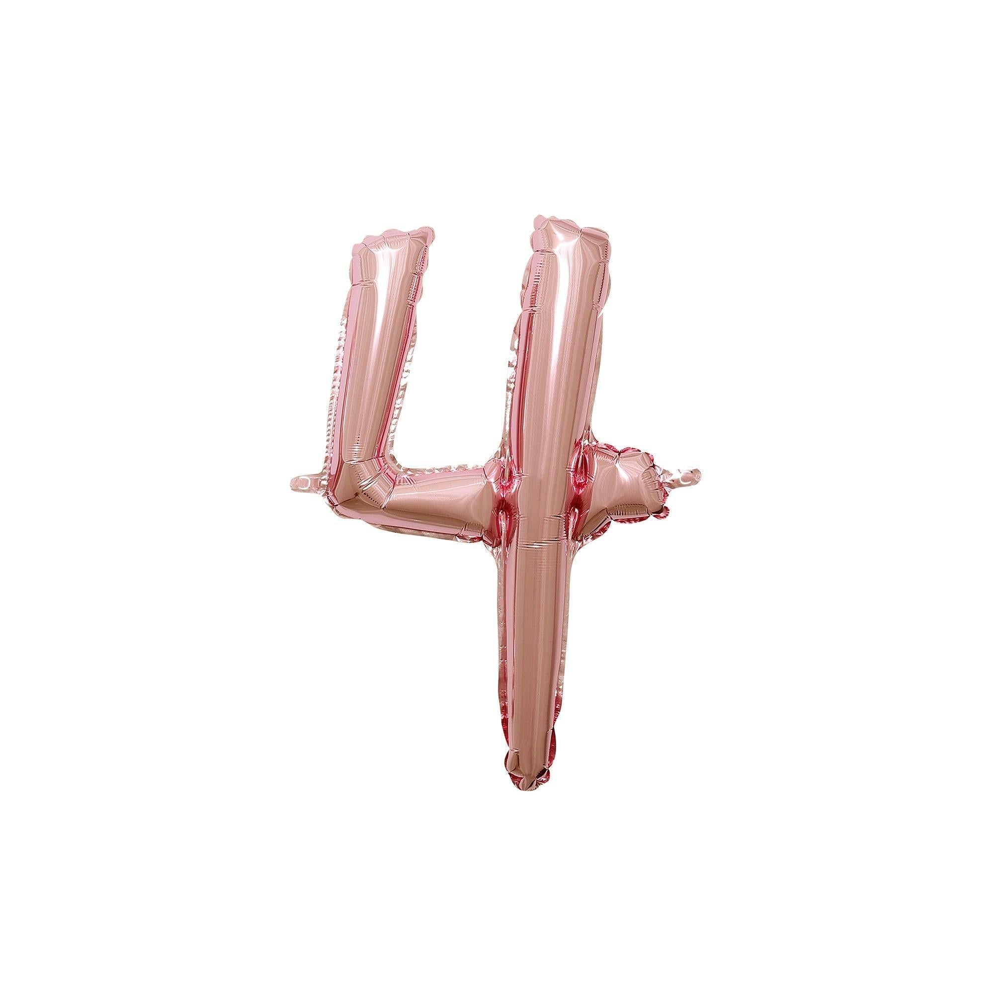 Air-Filled Rose Gold Cursive Number (0-9) Foil Balloon, 10in x 18in