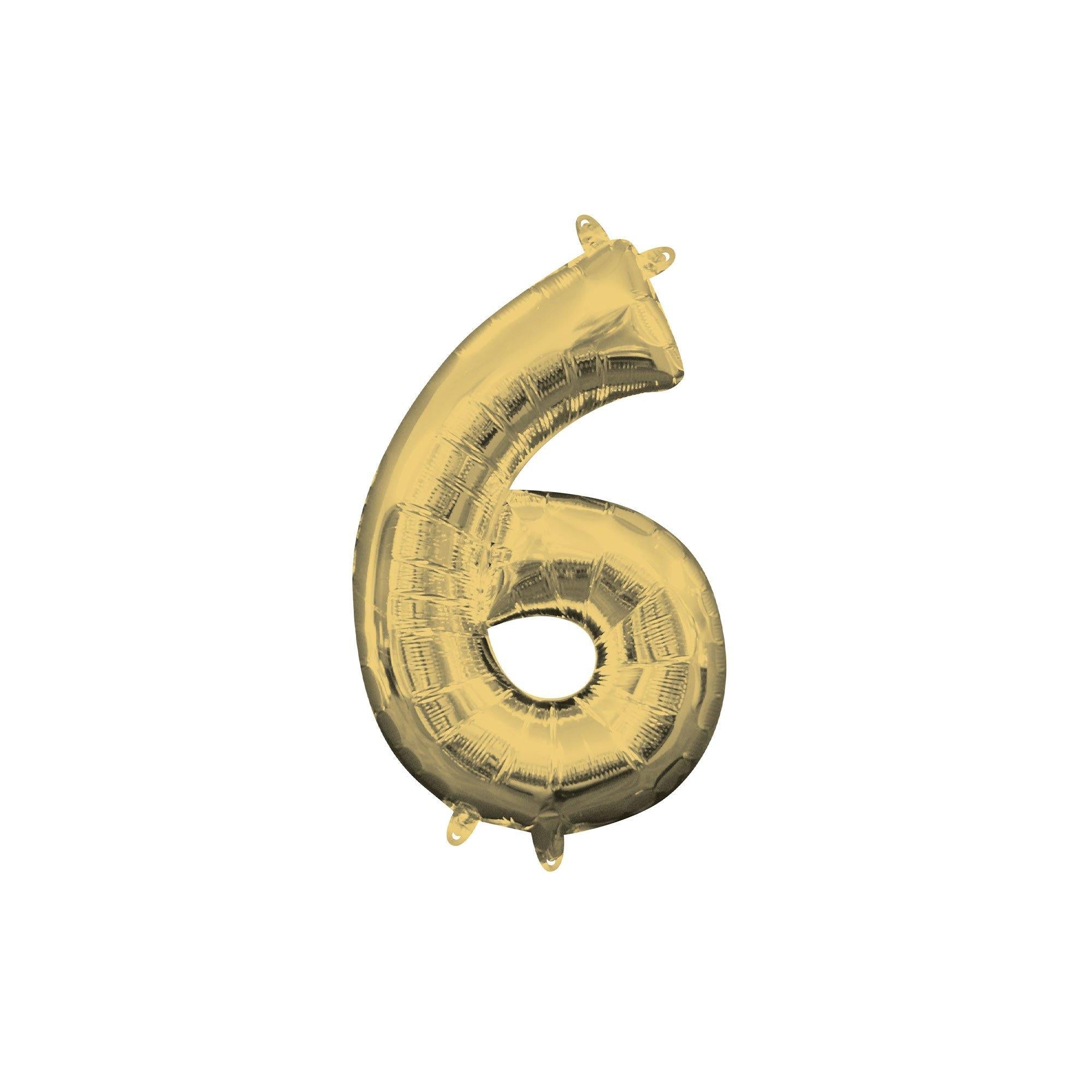 13in Air-Filled White Gold Number (0-9) Balloon