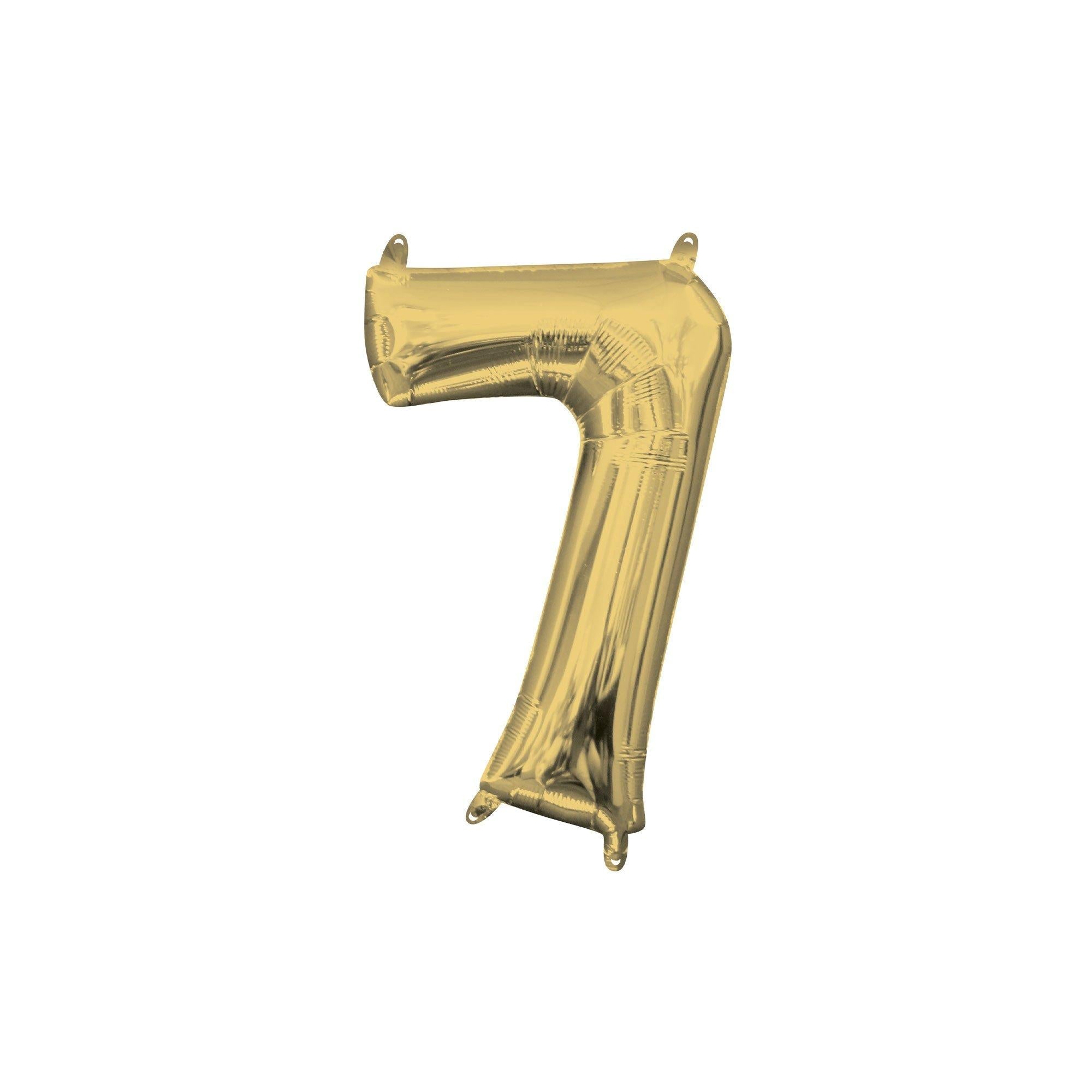 13in Air-Filled White Gold Number (0-9) Balloon